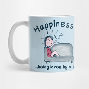 Happiness is being loved by a cat | Cat lover gift Mug